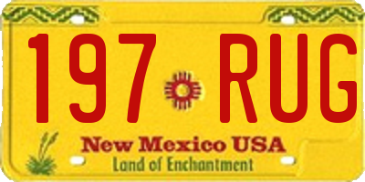 NM license plate 197RUG