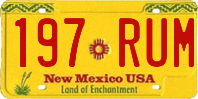 NM license plate 197RUM