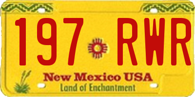 NM license plate 197RWR