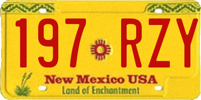 NM license plate 197RZY