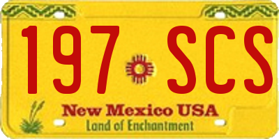 NM license plate 197SCS