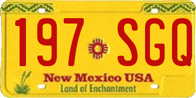 NM license plate 197SGQ