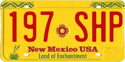 NM license plate 197SHP