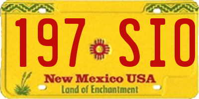 NM license plate 197SIO