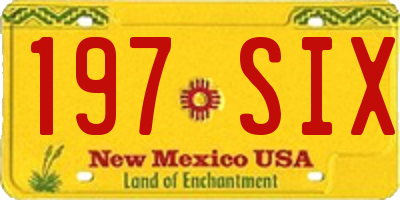 NM license plate 197SIX