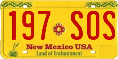 NM license plate 197SOS