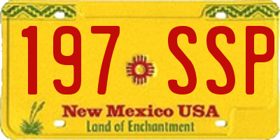 NM license plate 197SSP