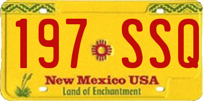 NM license plate 197SSQ