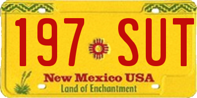 NM license plate 197SUT
