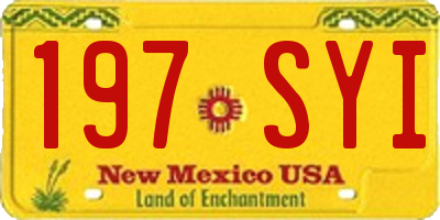 NM license plate 197SYI
