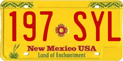 NM license plate 197SYL