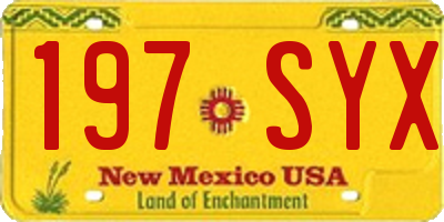 NM license plate 197SYX