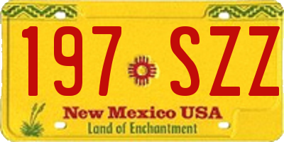 NM license plate 197SZZ