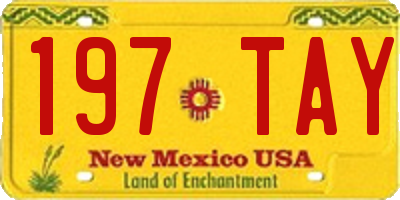 NM license plate 197TAY