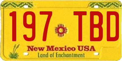 NM license plate 197TBD