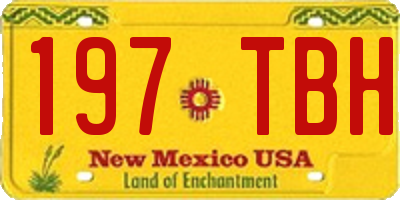 NM license plate 197TBH