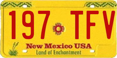 NM license plate 197TFV
