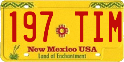 NM license plate 197TIM