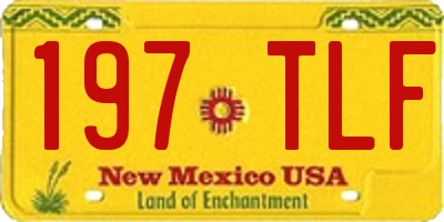 NM license plate 197TLF
