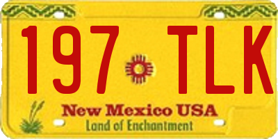NM license plate 197TLK
