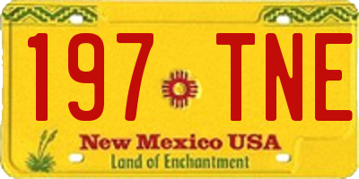 NM license plate 197TNE