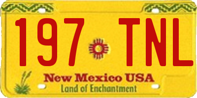 NM license plate 197TNL