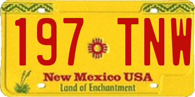 NM license plate 197TNW