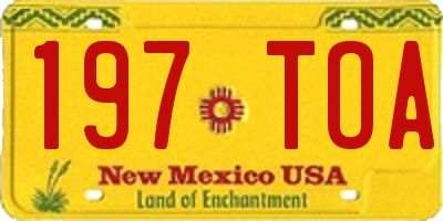 NM license plate 197TOA