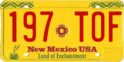 NM license plate 197TOF