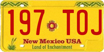 NM license plate 197TOJ