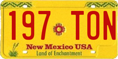 NM license plate 197TON