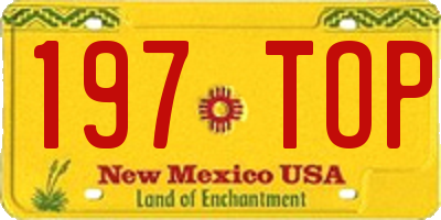 NM license plate 197TOP