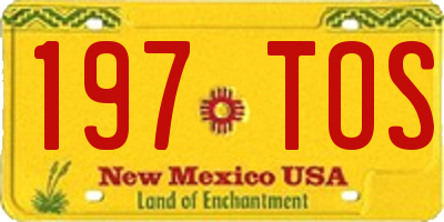 NM license plate 197TOS