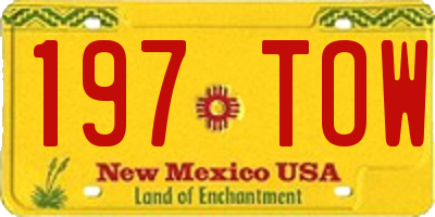 NM license plate 197TOW