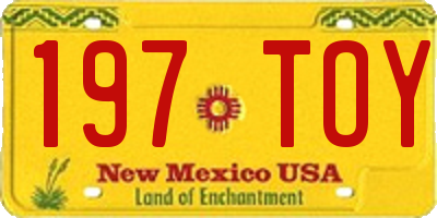 NM license plate 197TOY