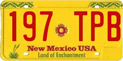 NM license plate 197TPB