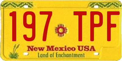 NM license plate 197TPF