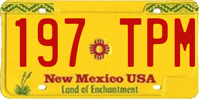 NM license plate 197TPM