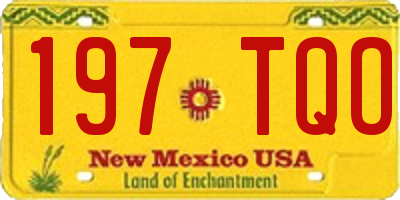 NM license plate 197TQO