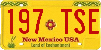 NM license plate 197TSE