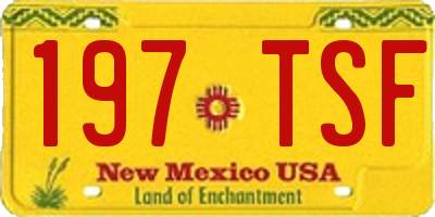 NM license plate 197TSF