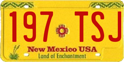 NM license plate 197TSJ