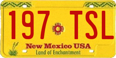 NM license plate 197TSL