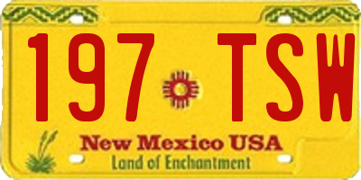NM license plate 197TSW