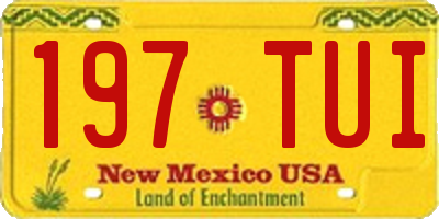 NM license plate 197TUI