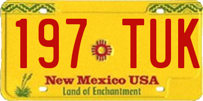 NM license plate 197TUK