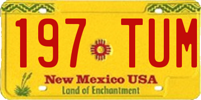 NM license plate 197TUM