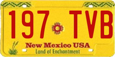 NM license plate 197TVB