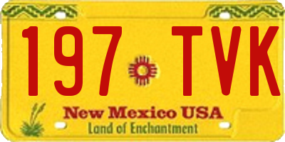 NM license plate 197TVK