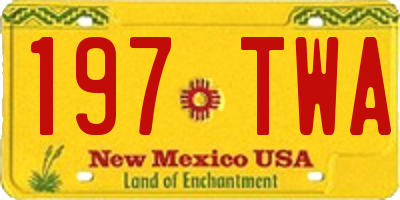 NM license plate 197TWA
